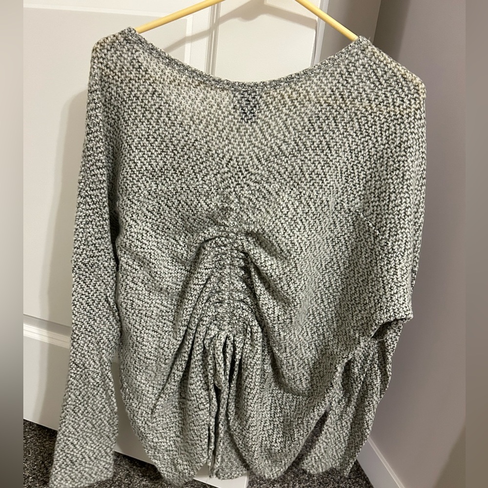 Gray scrunch sweater